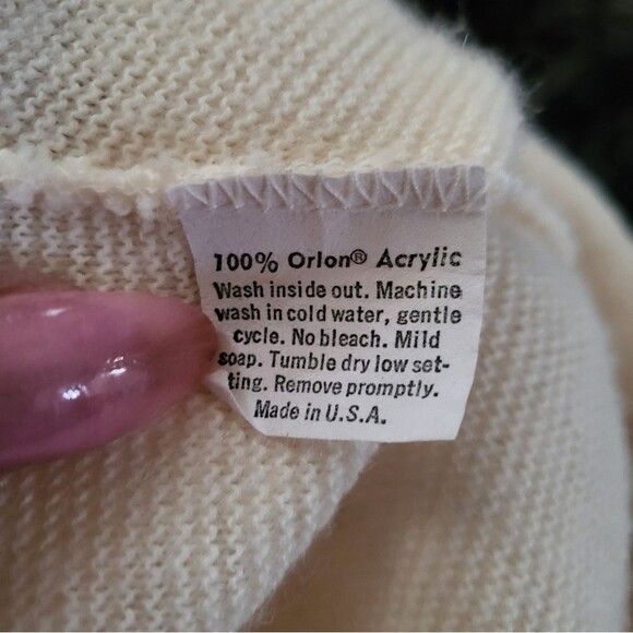 Vintage Woolen Mills Cream Grandpa Cardigan Button V Sz Tall XL USA Unisex - Picture 3 of 14